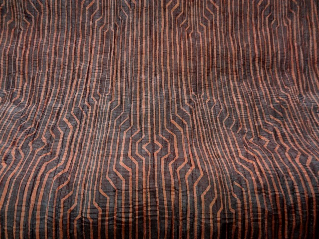 Taffetas fin plisse rayures fantaisie bordeaux corail 1