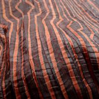 Taffetas fin plisse rayures fantaisie bordeaux corail 3 