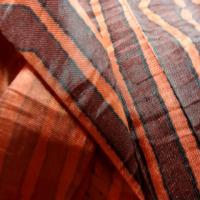 Taffetas fin plisse rayures fantaisie bordeaux corail 4 