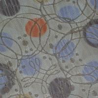 Taffetas gris clair pois mauve et corail faconne 3