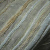 Taffetas ivoire bandes velours