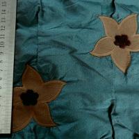 Taffetas jardin imaginaire bleu paon et cacao 2