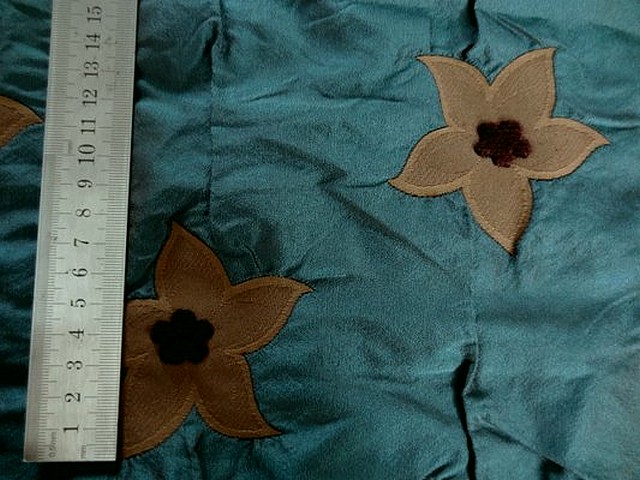 Taffetas jardin imaginaire bleu paon et cacao 2