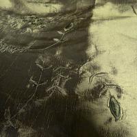 Taffetas kaki dore brode de fleurs ton sur ton 3