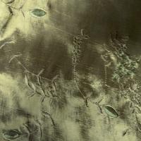 Taffetas kaki dore brode de fleurs ton sur ton 4