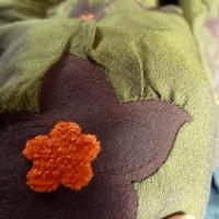 Taffetas kaki velours chenille carotte 04