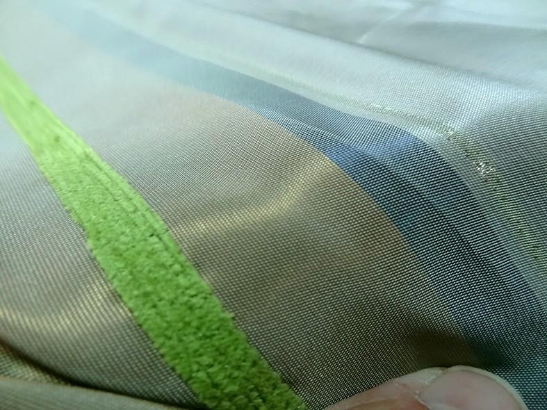 Taffetas large rayures beige dore bleu givre 2