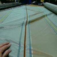 Taffetas large rayures beige dore bleu givre 4