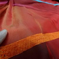 Taffetas larges rayures rouge rouge sang 1