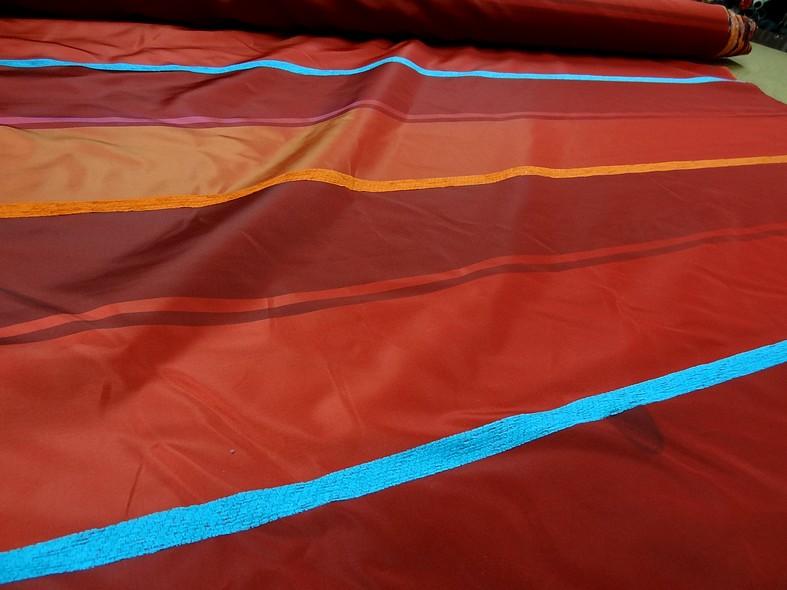 Taffetas larges rayures rouge rouge sang 3