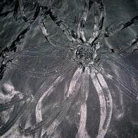 Taffetas noir rebrode de rubans formant des fleurs 2