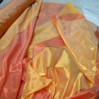 Taffetas raye corail et mandarine 2 