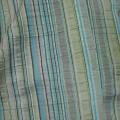 Taffetas rayures bayadere beige turquoise lurex 1 