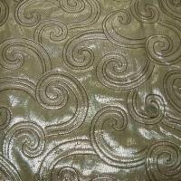 Taffetas reversible or pale vinaigre motif volutes 
