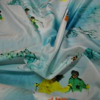 Taffetas souple motifs skieurs et montagnes 1
