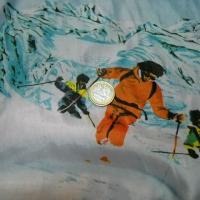 Taffetas souple motifs skieurs et montagnes 3