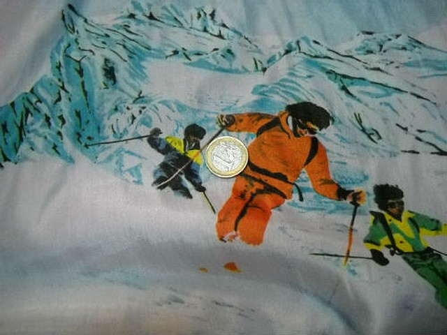 Taffetas souple motifs skieurs et montagnes 3