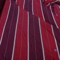 Taffetas velours ameublement rayures fushia 