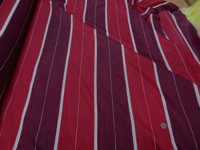 Taffetas velours ameublement rayures fushia
