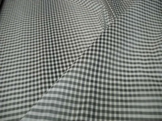 Taffetas vichy blanc beige taupe 1