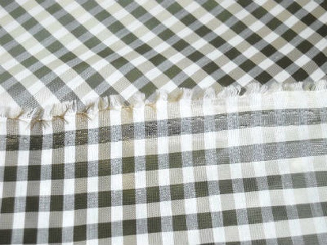 Taffetas vichy blanc beige taupe 3