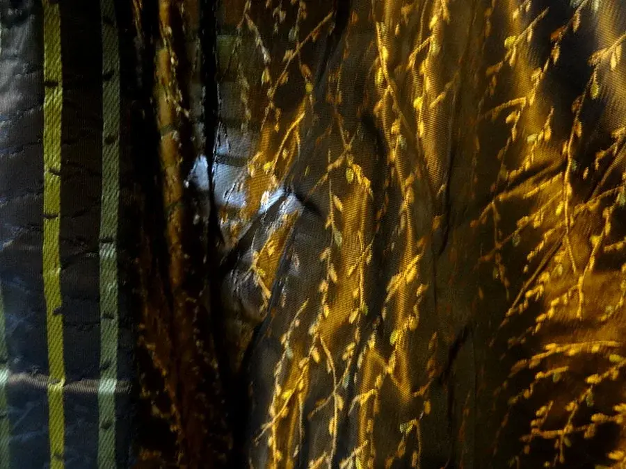 Taffetas viscose marron cuivre motifs epis 3