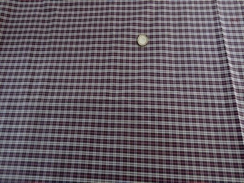 Tergal a carreaux beige et marine 3