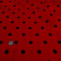 Tergal lin rouge pois noirs 01