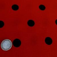 Tergal lin rouge pois noirs 02