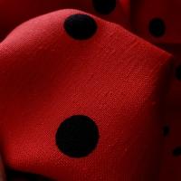 Tergal lin rouge pois noirs 03