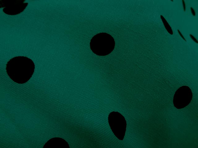 Tergal lin vert malachite pois noirs 1