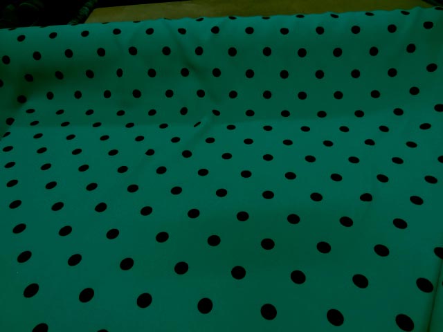 Tergal lin vert malachite pois noirs 2