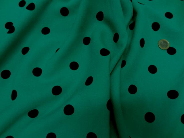 Tergal lin vert malachite pois noirs 2