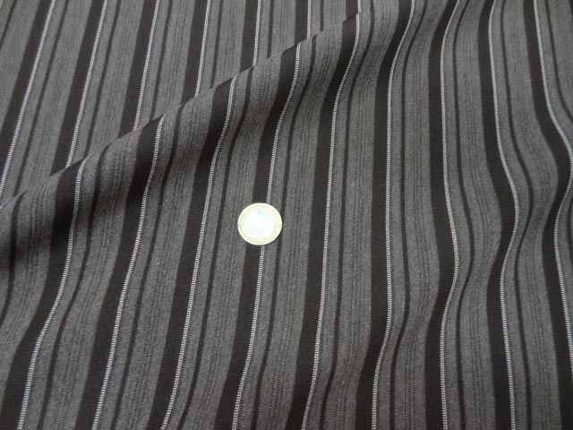 Tergal polyester rayures tons taupe 1 1