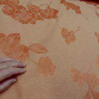 Tissu ameublement damasse satine motif classique teinte jus d orange 2
