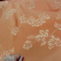 Tissu ameublement damasse satine motif classique teinte jus d orange 3 
