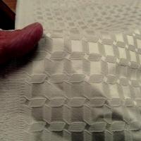Tissu ameublement motif cannage blanc creme 1 1