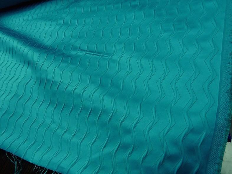Tissu ameublement motif zig zag turquoise moyen 5