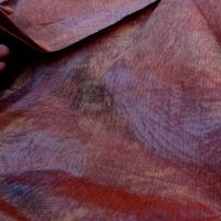 Tissu ameublement satine marbre corail et violet gris 5 