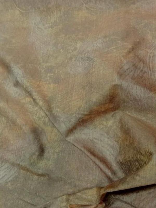 Tissu ameublement satine marbre jaune or et vert de gris 2 