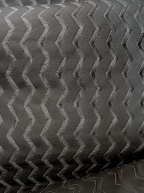Tissu ameublement zig zag gris beton 1 