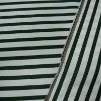 Tissu chaise longue blanc rayé vert sapin