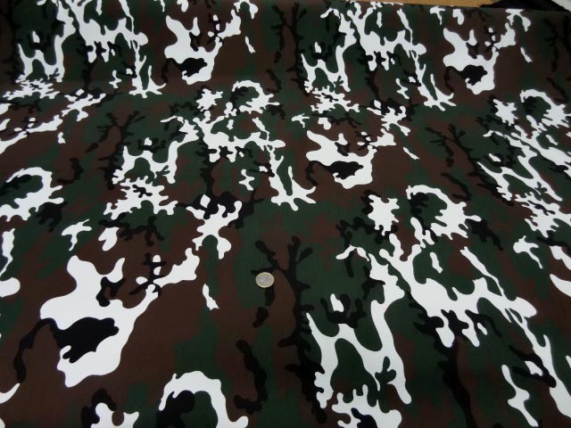 Tissu coton imprimee camouflage kaki marron blanc 1 