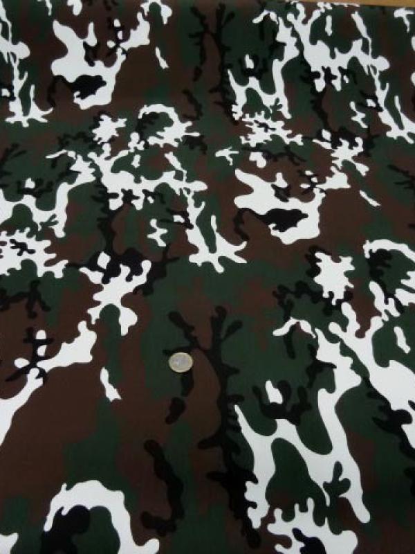 Tissu coton imprimee camouflage kaki marron blanc 1