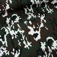 Tissu coton imprimee camouflage kaki marron blanc 2 