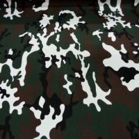 Tissu coton imprimee camouflage kaki marron blanc 3 