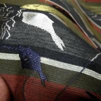 Tissu coton melange damasse motif poissons 4 