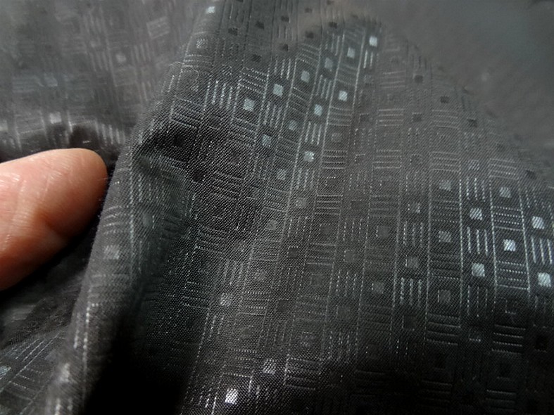 Tissu coton melange teinte reglisse petit motif vintage 1