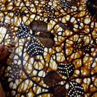 Tissu coton wax cire marron ocre