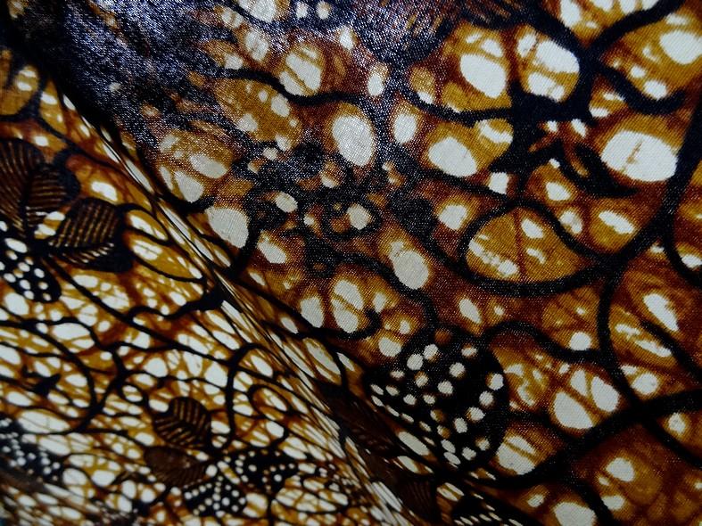 Tissu coton wax cire marron ocre